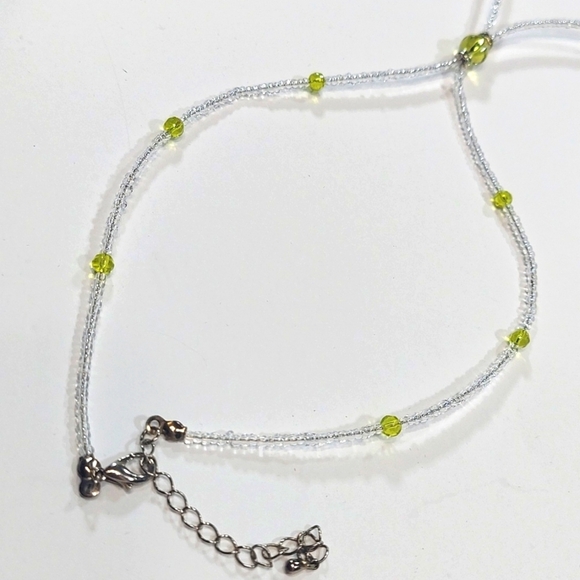 Rare! Vintage Glass Bead Heart Pendant Choker Necklace - Picture 5 of 8